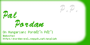 pal pordan business card